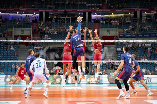 United States V France - XXIII Memorial Of Hubert Jerzy Wagner 2026. Volleyball match between the United States and France at the XXIII Memorial of Hubert Jerzy Wagner at the Tauron Arena in Krakow, Poland, on August 28, 2026. Krakow Poland  Copyright: xMarcinxGolbax originalFilename:golba-unitedst260828_np1AP.jpg