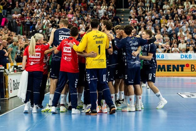 Opel HBL SG Flensburg Handewitt vs. ThSV Eisenach, August 28, 2026: The SG Flensburg Handewitt team before the Opel HBL match against ThSV Eisenach at the GGW Arena on August 28, 2026 Copyright: xBEAUTIFULxSPORTS MarioxM.xKobergx