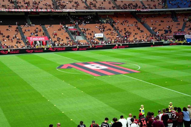 A big jersey in memory of Franco Baresi before the Serie A soccer match between Ac Milan and Venezia at the San Siro Stadium in Milan, north Italy - Friday August 28 , 2026. - Soccer  Copyright: xSpada LaPressex