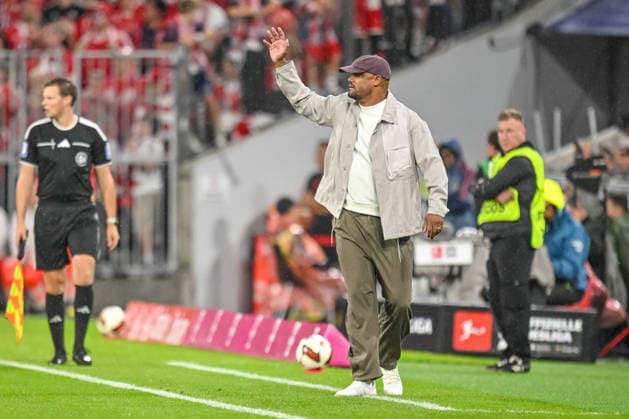 Trainer Vincent Kompany (FC Bayern Muenchen) gestikuliert, gestik waehrend des spiels der 1. Bundesliga zwischen FC Bayern Muenchen und VfB Stuttgart, Allianz Arena am 28. August 2026 in Muenchen, Deutschland. (Foto von Harry Langer DeFodi Images) +++ Trainer Vincent Kompany (FC Bayern Muenchen) gestures during the Bundesliga match between FC Bayern Muenchen and VfB Stuttgart at Allianz Arena on August 28, 2026 in Munich, Germany. (Photo by Harry Langer DeFodi Images) DFB DFL REGULATIONS PROHIBIT ANY USE OF PHOTOGRAPHS AS IMAGE SEQUENCES AND OR QUASI-VIDEO. (Photo by Harry Langer DeFodi Images) DFB DFL REGULATIONS PROHIBIT ANY USE OF PHOTOGRAPHS AS IMAGE SEQUENCES AND OR QUASI-VIDEO. - *** FC Bayern Munich coach Vincent Kompany gestures during the Bundesliga match between FC Bayern Munich and VfB Stuttgart, Allianz Arena on August 28, 2026, in Munich, Germany. Photo by Harry Langer, DeFodi Images. Coach Vincent Kompany of FC Bayern Munich gestures during the Bundesliga match between FC Bayern Munich and VfB Stuttgart at Allianz Arena on August 28, 2026, in Munich, Germany. Photo by Harry Langer, DeFodi Images. DFB and DFL regulations prohibit any use of photographs as image sequences and or quasi-video. Photo by Harry Langer, DeFodi Images. DFB and DFL regulations prohibit any use of photographs as imSEQUENCES AND OR QUASI-VIDEO