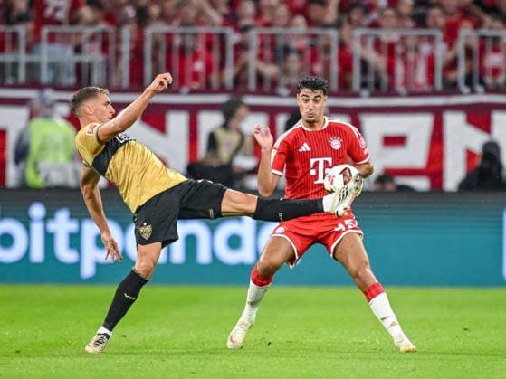 Grischa Proemel (VfB Stuttgart) und Aleksandar PavloviÄ‡ (FC Bayern Muenchen) im Zweikampf waehrend des spiels der 1. Bundesliga zwischen FC Bayern Muenchen und VfB Stuttgart, Allianz Arena am 28. August 2026 in Muenchen, Deutschland. (Foto von Harry Langer DeFodi Images) +++ Grischa Proemel (VfB Stuttgart) und Aleksandar PavloviÄ‡ (FC Bayern Muenchen) battle for the ball during the Bundesliga match between FC Bayern Muenchen and VfB Stuttgart at Allianz Arena on August 28, 2026 in Munich, Germany. (Photo by Harry Langer DeFodi Images) DFB DFL REGULATIONS PROHIBIT ANY USE OF PHOTOGRAPHS AS IMAGE SEQUENCES AND OR QUASI-VIDEO. (Photo by Harry Langer DeFodi Images) DFB DFL REGULATIONS PROHIBIT ANY USE OF PHOTOGRAPHS AS IMAGE SEQUENCES AND OR QUASI-VIDEO. - *** Grischa Proemel of VfB Stuttgart and Aleksandar Pavlovic of FC Bayern Munich in a tackle during the Bundesliga 1 match between FC Bayern Munich and VfB Stuttgart, at the Allianz Arena on August 28, 2026, in Munich, Germany. Photo by Harry Langer, DeFodi Images. Grischa Proemel of VfB Stuttgart and Aleksandar Pavlovic FC Bayern Munich battle for the ball during the Bundesliga match between FC Bayern Munich and VfB Stuttgart at Allianz Arena on August 28, 2026, in Munich, Germany. Photo by Harry Langer, DeFodi Images. DFB and DFL regulations prohibit any use of photographs as image sequences and or quasi-video. Photo by Harry Langer, DeFodi Images. DFB and DFL regulations prohibit any use of photographs as imSEQUENCES AND OR QUASI-VIDEO