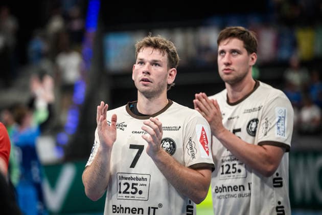 Lukas Becher, Bergischer HC, 07, visibly disappointed after an away loss in Stuttgart, GER; TVB Stuttgart vs. Bergischer HC, Opel HBL, Handball, Bundesliga, Matchday 1, 2026–2027 season, August 28, 2026 GER, TVB Stuttgart vs. Bergischer HC, Opel HBL, Handball, Bundesliga, Matchday 1, 2026–2027 season, August 28, 2026 Stuttgart Copyright: xSandyxDinkelackerx EP_SDR
