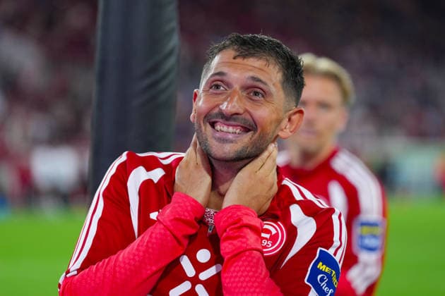 August 28, 2026, xydrx, Soccer, 3rd Division, Fortuna Düsseldorf vs. VfB Stuttgart II, 2026–2027 Season, Merkur Spiel Arena: Matthias Zimmermann of Fortuna Düsseldorf, 25, celebrates the victory. DFB regulations prohibit any use of photographs as image sequences and or quasi-video. Copyright: HMBxMedia YannisxDreimann