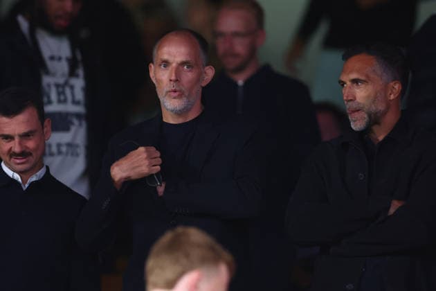 London, England, 28th August 2026. England head coach Thomas Tuchel watches from the stands during the Crystal Palace vs Manchester City Premier League match at Selhurst Park, London. Picture credit should read: Paul Terry Sportimage EDITORIAL USE ONLY. No use with unauthorised audio, video, data, fixture lists, club league logos or live services. Online in-match use limited to 120 images, no video emulation. No use in betting, games or single club league player publications. SPI_018_PT_Palace_Man_City SPI-4936-0018