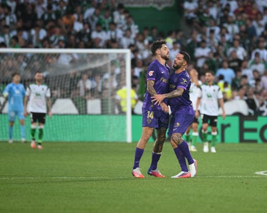 ESP LaLiga EA Sports: Racing Santander vs. Elche CF — Elche players celebrate the goal during the LaLiga EA Sports match between Racing Santander and Elche CF, played at Campos de Sport de El Sardinero Stadium in Cantabria on August 28, 2026, in Spain — Spain Soccer Copyright: xAgenciaxLOFx