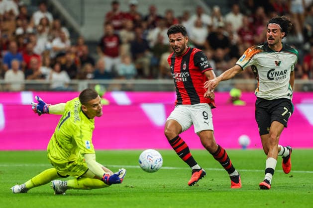 Goncalo Ramos of AC Milan seen in action during Serie A 2026 27 football match between AC Milan and Venezia FC Italy Copyright: xBEAUTIFULxSPORTS Carabellix