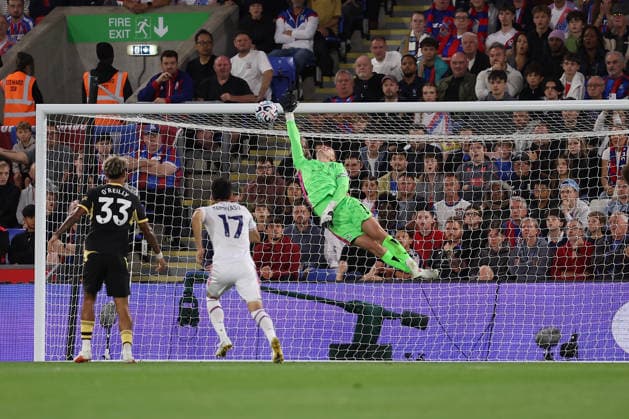 28th August 2026; Selhurst Park, Selhurst, London, England; Premier League Football, Crystal Palace versus Manchester City; Erling Haaland of Manchester City scores i the 17th minute with a looping header for 0-1 KatiexChan