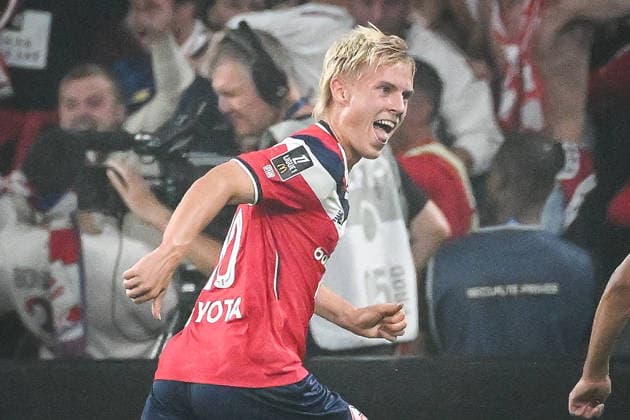 August 28, 2026, Villeneuve-D ascq, France, France: Hakon ARNAR HARALDSSON of Lille celebrates his goal during the Ligue 1 match between Lille OSC (LOSC) and Paris Saint-Germain (PSG) at Pierre Mauroy Stadium on August 28, 2026 in Villeneuve-d Ascq near Lille, France. Lille OSC V Paris Saint-Germain - Ligue 1  - ZUMAm308 20260828_zsp_m308_005 Copyright: xMatthieuxMirvillex