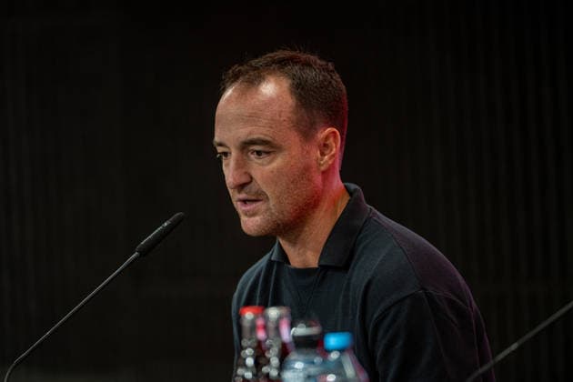 Third Division: Fortuna Düsseldorf vs. VfB Stuttgart II, Matchday 3, August 28, 2026. Nico Willig, coach of VfB Stuttgart II, at the press conference for the Third Division match between Fortuna Düsseldorf and VfB Stuttgart II on Matchday 3, August 28, 2026, Merkur Spielarena, Düsseldorf DFB REGULATIONS PROHIBIT ANY USE OF PHOTOGRAPHS AS IMAGE SEQUENCES AND OR QUASI-VIDEO Copyright: xBEAUTIFULxSPORTS Erlhofx