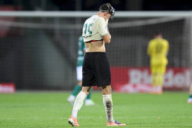 August 28, 2026, Men s Soccer, 2026–2027 Season, Bavarian Regional League, Matchday 6: 1 FC Schweinfurt 1905 vs. SpVgg Greuther Fürth II, Jakob Engel 35. SpVgg Greuther Fürth II is fed up after the 5–2 loss at Schweinfurt’s Sachs Stadium, Bavaria, Germany