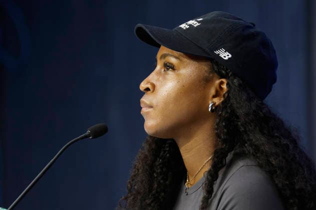 Coco Gauff speaks at a press conference, PK, Pressekonferenz at the 2026 US Open Tennis Championship at the USTA Billie Jean King National Tennis Center in New York City on Friday, August 28, 2026.  NYP20260828130 JOHNxANGELILLO
