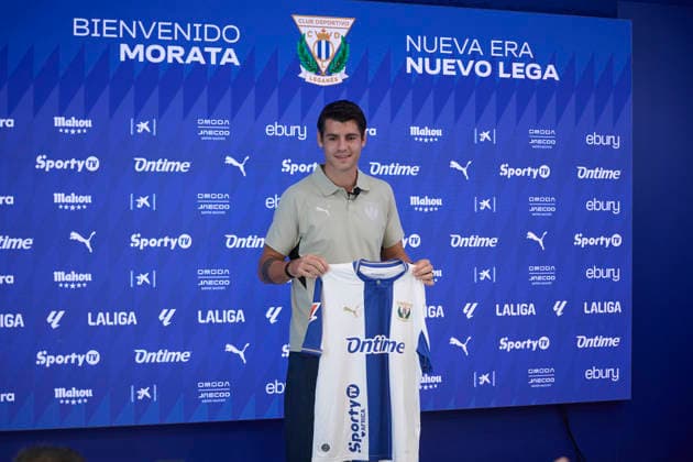 Alvaro Morata during his presentation as a new player for CD Leganes™. August 28, 2026. (20260828024)