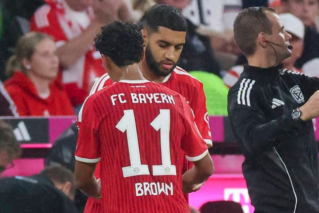 Ismael Saibari (FC Bayern Muenchen) wird fuer Nathaniel Brown (FC Bayern Muenchen) eingewechselt waehrend des Spiels der 1. Bundesliga zwischen FC Bayern Muenchen und VfB Stuttgart, Allianz Arena am 28. August 2026 in Muenchen, Deutschland. (Foto von Marco Steinbrenner DeFodi Images) +++ Ismael Saibari (FC Bayern Muenchen) comes on as a substitute for Nathaniel Brown (FC Bayern Munich) during the Bundesliga match between FC Bayern Muenchen and VfB Stuttgart at Allianz Arena on August 28, 2026 in Munich, Germany. (Photo by Marco Steinbrenner DeFodi Images) DFB DFL REGULATIONS PROHIBIT ANY USE OF PHOTOGRAPHS AS IMAGE SEQUENCES AND OR QUASI-VIDEO. (Photo by Marco Steinbrenner DeFodi Images) - *** Ismael Saibari of FC Bayern Munich comes on as a substitute for Nathaniel Brown of FC Bayern Munich during the Bundesliga match between FC Bayern Munich and VfB Stuttgart at the Allianz Arena on August 28, 2026, in Munich, Germany Photo by Marco Steinbrenner DeFodi Images Ismael Saibari of FC Bayern Munich comes on as a substitute for Nathaniel Brown of FC Bayern Munich during the Bundesliga match between FC Bayern Munich and VfB Stuttgart at Allianz Arena on August 28, 2026 in Munich, Germany. Photo by Marco Steinbrenner, DeFodi Images. DFB and DFL regulations prohibit any use of photographs as image sequences and or quasi-video. Photo by Marco Steinbrenner, DeFodi Images.