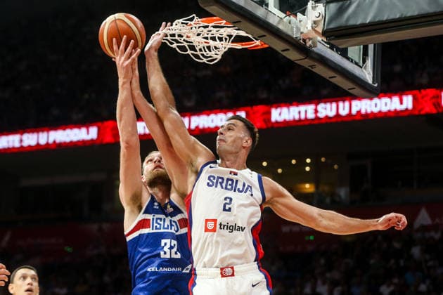 Serbia v Iceland - FIBA Basketball World Cup BELGRADE, SERBIA - AUGUST 28: Players of Serbia and Iceland compete during the FIBA Basketball World Cup 2027 European Qualifiers match between Serbia and Iceland in Belgrade, Serbia, on August 28, 2026. Filip Stevanovic Anadolu Belgrade Serbia. Editorial use only. Please get in touch for any other usage.  Copyright: x2026xAnadoluxFilipxStevanovicx