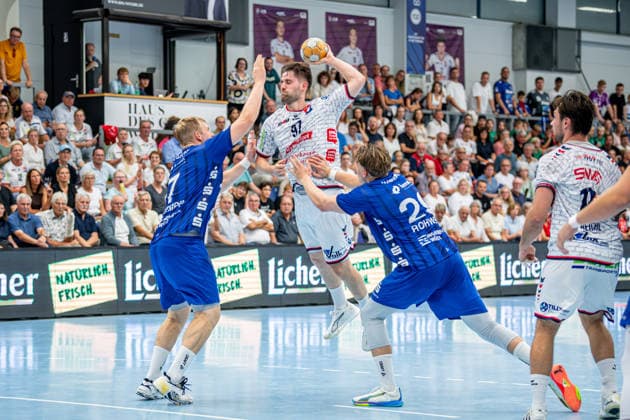 2 HBL TV Hüttenberg vs. TV Großwallstadt, August 28, 26 David Kuntscher (TV Hüttenberg), 97, Patrick Gempp TV Großwallstadt, 7, Johan Rohwer TV Großwallstadt, 29, Vit Reichl TV Hüttenberg, 19 2 HBL TV Hüttenberg vs. TV Großwallstadt Hüttenberg, August 26, 2028 Copyright: xBEAUTIFULxSPORTS Roeczeyx