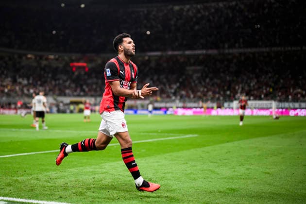 AC Milan v Venezia FC - Serie A Goncalo Ramos of AC Milan celebrates after scoring a goal during the Serie A football match between AC Milan and Venezia FC. Milan Italy Copyright: xNicolòxCampox