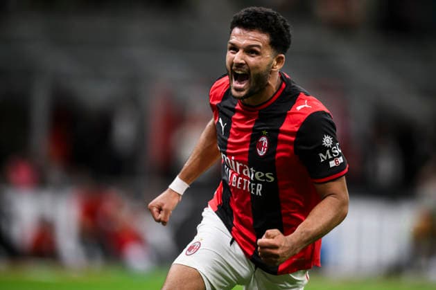 AC Milan v Venezia FC - Serie A Goncalo Ramos of AC Milan celebrates after scoring a goal during the Serie A football match between AC Milan and Venezia FC. Milan Italy Copyright: xNicolòxCampox
