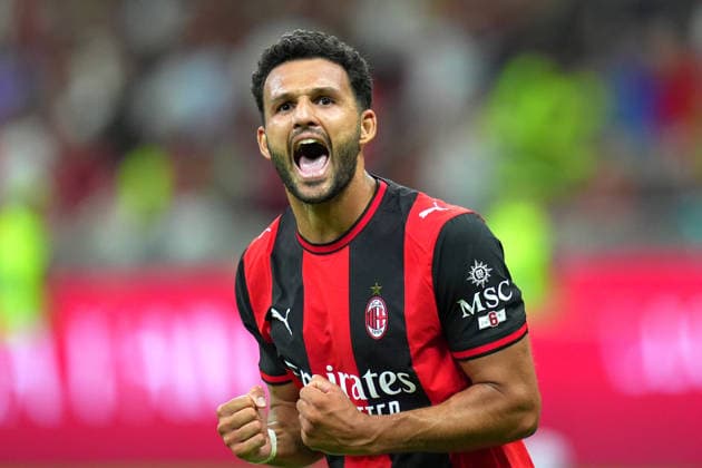 AC Milan™s Goncalo Ramos celebrates after scoring 1-0 during the Serie A soccer match between Ac Milan and Venezia at the San Siro Stadium in Milan, north Italy - Friday August 28 , 2026. - Soccer  Copyright: xSpada LaPressex