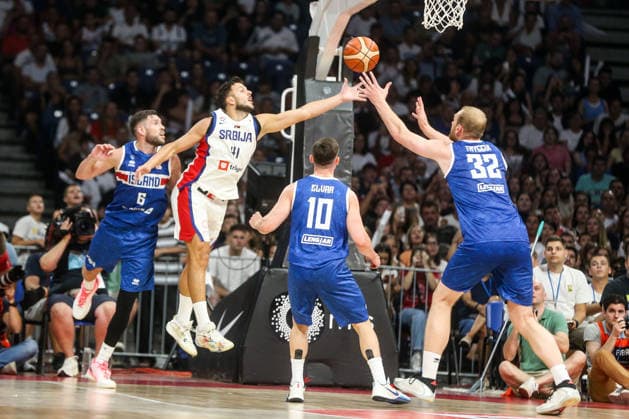 Serbia v Iceland - FIBA 2027 World Cup European Qualifiers BELGRADE, SERBIA - AUGUST 28: Players in action during the FIBA Basketball World Cup 2027 European Qualifiers match between Serbia and Iceland in Belgrade, Serbia, on August 28, 2026. Filip Stevanovic Anadolu Belgrade Serbia. Editorial use only. Please get in touch for any other usage.  Copyright: x2026xAnadoluxFilipxStevanovicx