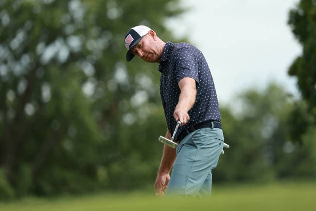 The Ally Challenge GRAND BLANC,MICHIGAN-AUGUST 28: Vaughn Taylor of the United States plays his putt on the 9th green during the first round of The Ally Challenge presented by McLaren at Warwick Hills Golf & Country Club, Grand Blanc, MI, USA Friday, August 28, 2026. Grand Blanc Michigan United States  Copyright: xJorgexLemusx originalFilename:lemus-theallyc260828_npFlo.jpg
