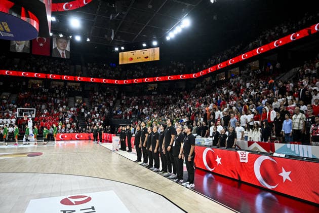 Turkiye v Lithuania - FIBA 2027 World Cup European Qualifiers ISTANBUL, TURKIYE - AUGUST 28: A view of the court during FIBA 2027 World Cup European Qualifiers Group J second round match between Turkiye and Lithuania at Basketball Development Center in Istanbul, Turkiye on August 28, 2026. Muhammed Enes Yildirim Anadolu Istanbul Turkey. Editorial use only. Please get in touch for any other usage.  Copyright: x2026xAnadoluxMuhammedxEnesxYildirimx