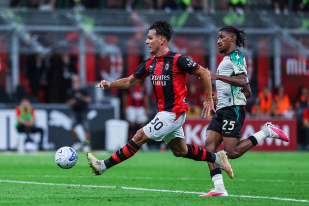 Ardon Jashari of AC Milan scores a goal during Serie A 2026 27 football match between AC Milan and Venezia FC Italy Copyright: xBEAUTIFULxSPORTS Carabellix