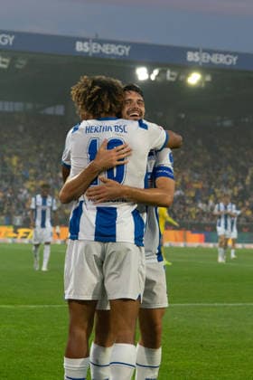 Josip Brekalo (Hertha BSC, 7) und Oluwaseun Adewumi (Hertha BSC, 19) 28.08.2026, Eintracht Braunschweig vs Hertha BSC, Fussball, 2. Bundesliga, Eintracht Stadion, Braunschweig DFL regulations prohibit any use of photographs as image sequences and or quasi-video. *** Josip Brekalo, Hertha BSC, 7, and Oluwaseun Adewumi, Hertha BSC, 19, August 28, 2026, Eintracht Braunschweig vs. Hertha BSC, Soccer, 2. Bundesliga, Eintracht Stadium, Braunschweig. DFL regulations prohibit any use of photographs as image sequences and or quasi-video. Copyright: HMBxMedia xFinnxWeidmann