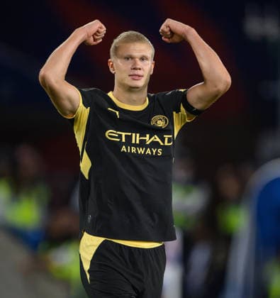 28 August 2026 - Crystal Palace v Manchester City - Premier League - Selhurst Park - London. Crystal Palace v Manchester City - Premier League - Selhurst Park - London. Manchester City s Erling Haaland celebrates his second goal. Picture : Mark Pain LONDON England  Copyright: xMarkxPainx