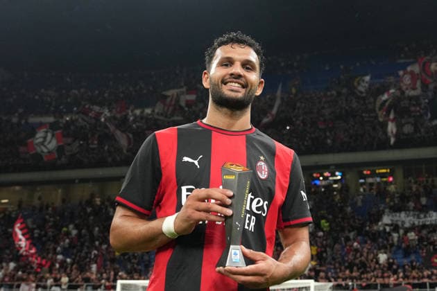 AC Milan™s Goncalo Ramos Panini player of the match during the Serie A soccer match between Ac Milan and Venezia at the San Siro Stadium in Milan, north Italy - Friday August 28 , 2026. - Soccer  Copyright: xSpada LaPressex