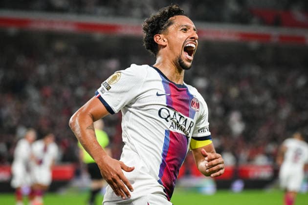 August 28, 2026, Villeneuve-D ascq, France, France: MARQUINHOS of PSG celebrates his goal during the Ligue 1 match between Lille OSC (LOSC) and Paris Saint-Germain (PSG) at Pierre Mauroy Stadium on August 28, 2026 in Villeneuve-d Ascq near Lille, France. Villeneuve-D ascq France - ZUMAm308 20260828_zsp_m308_021 Copyright: xMatthieuxMirvillex