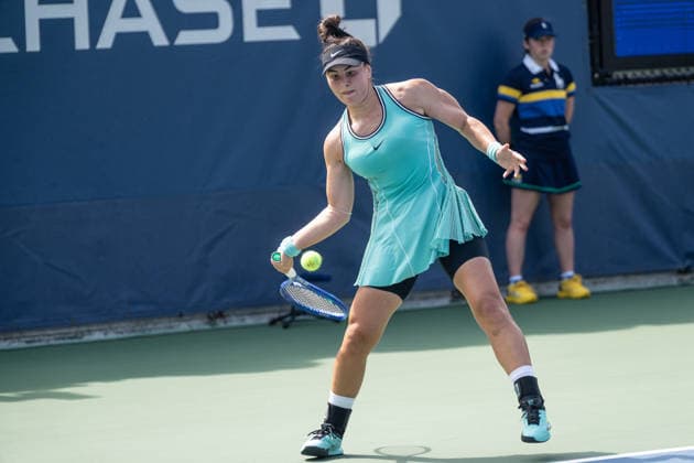 US Open qualifying final round NEW YORK, USA - AUGUST 28: Bianca Andreescu returns ball during a women s qualifying singles match final round of the 2026 US Open Championship at USTA Billie Jean King National Tennis Center on August 28, 2026 in Flushing, NY. Bianca Andreescu lost in three sets, she needed twice medical attention during 3rd set and was visibly physically exhausted. Lev Radin Anadolu New York United States. Editorial use only. Please get in touch for any other usage.  Copyright: x2026xAnadoluxLevxRadinx