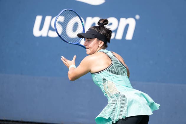 US Open qualifying final round NEW YORK, USA - AUGUST 28: Bianca Andreescu returns ball during a women s qualifying singles match final round of the 2026 US Open Championship at USTA Billie Jean King National Tennis Center on August 28, 2026 in Flushing, NY. Bianca Andreescu lost in three sets, she needed twice medical attention during 3rd set and was visibly physically exhausted. Lev Radin Anadolu New York United States. Editorial use only. Please get in touch for any other usage.  Copyright: x2026xAnadoluxLevxRadinx