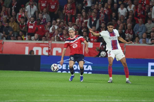 FOOTBALL : LOSC Lille vs PSG Paris Saint-Germain - Ligue 1 J2 - 28 08 2026 Romain PERRAUD (LOSC Lille) lors du match LOSC Lille vs PSG Paris Saint-Germain , Ligue 1 J2, Decathlon Arena stade Pierre Mauroy, le 28 aoÃ»t 2026 - photo Laurent Sanson PsnewZ  Copyright: xLaurentxSANSONx xPsnewZx