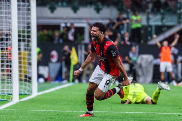 SOCCER - Serie A - AC Milan vs. Venezia FC Photo by IPA ABACAPRESS.COM87876160 - Goncalo Ramos of AC Milan celebrates after scoring a goal during a 2026–27 Serie A soccer match between AC Milan and Venezia FC Milan Italy  Copyright: xIPAxSport ABACAx