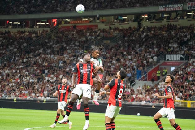 AC Milan V Venezia FC - Serie A 2026 27 Ruben Loftus-Cheek and Ridgeciano Haps during the Serie A match between AC Milan and Venezia FC at Stadio Giuseppe Meazza in Milan, Italy, on August 28, 2026. Milan Italy  Copyright: xFedericoxManonix originalFilename:manoni-acmilanv260828_npHHm.jpg