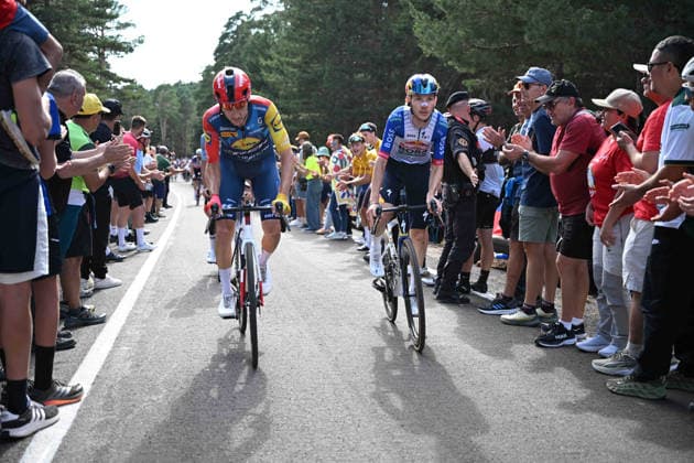 28-08-2026 Vuelta A Espana; Tappa 07 Vall D alba - Valdelinares; 2026, Lidl - Trek; 2026, Red Bull - Bora Hansgrohe; Konrad, Patrick; Wandahl, Frederik; Valdelinares; 
