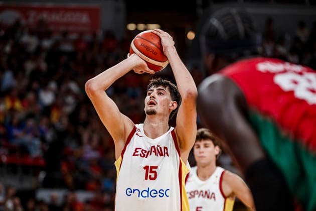 ESP Spain vs. Portugal: Second Qualifying Window for the 2027 World Cup in Qatar. Aday Mara of Spain during the second qualifying phase for the 2027 World Cup, in the match between Spain and Portugal played at Principe Felipe Stadium in Zaragoza on August 28, 2026, in Zaragoza, Spain. Spain Basketball Copyright: xAgenciaxLOFx