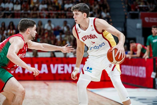 ESP Spain vs. Portugal: Second Qualifying Window for the 2027 World Cup in Qatar. Sergio de Larrea of Spain during the second qualifying phase for the 2027 World Cup, in the Spain vs. Portugal match played at the Príncipe Felipe Stadium in Zaragoza on August 28, 2026, in Zaragoza, Spain. Basketball Copyright: xAgenciaxLOFx