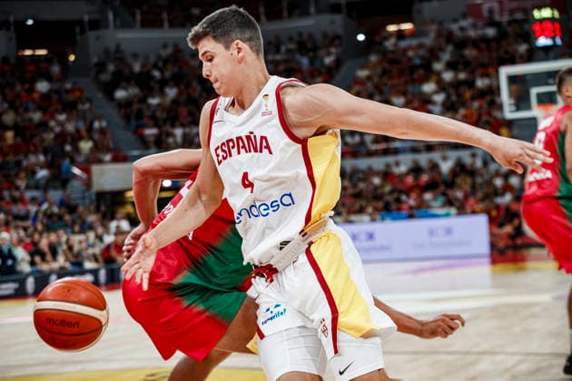 ESP Spain vs. Portugal: Second Qualifying Window for the 2027 World Cup in Qatar. Jaime Pradilla of Spain during the second qualifying phase for the 2027 World Cup, in the Spain vs. Portugal match played at the Principe Felipe Stadium in Zaragoza on August 28, 2026, in Zaragoza, Spain. Basketball Copyright: xAgenciaxLOFx
