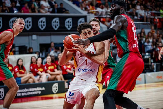 ESP Spain vs. Portugal: Second Qualifying Round for the 2027 World Cup in Qatar. Álvaro Cárdenas of Spain during the second qualifying round for the 2027 World Cup, in the match between Spain and Portugal played at the Príncipe Felipe Stadium in Zaragoza on August 28, 2026, in Zaragoza, Spain. Basketball Copyright: xAgenciaxLOFx