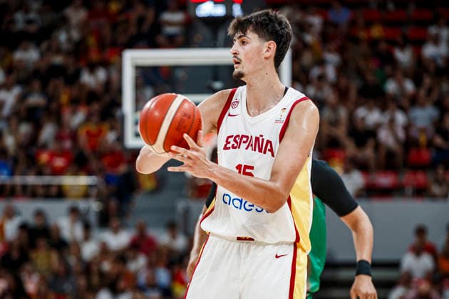 ESP Spain vs. Portugal: Second Qualifying Window for the 2027 World Cup in Qatar. Aday Mara of Spain during the second qualifying phase for the 2027 World Cup, in the match between Spain and Portugal played at the Príncipe Felipe Stadium in Zaragoza on August 28, 2026, in Zaragoza, Spain. Spanish Basketball Copyright: xAgenciaxLOFx