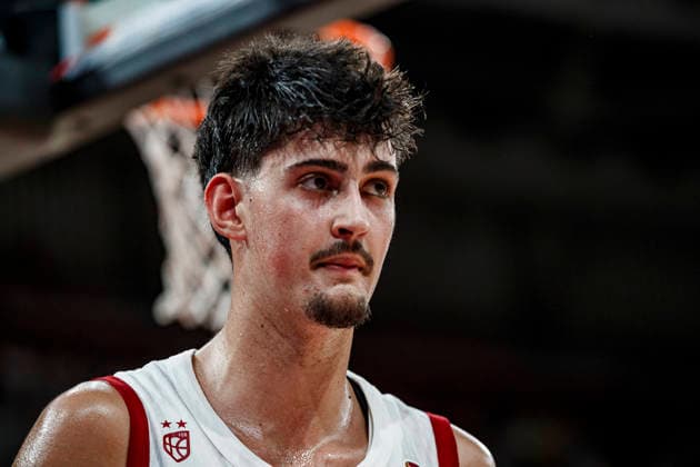 ESP Spain vs. Portugal: Second Qualifying Window for the 2027 World Cup in Qatar — Aday Mara of Spain during the second qualifying phase for the 2027 World Cup, in the match between Spain and Portugal played at the Príncipe Felipe Stadium in Zaragoza on August 28, 2026, in Zaragoza, Spain — Spain Basketball Copyright: xAgenciaxLOFx