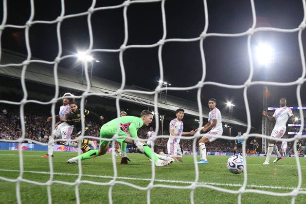 28th August 2026; Selhurst Park, Selhurst, London, England; Premier League Football, Crystal Palace versus Manchester City; Rayan Cherki of Manchester City scores in the 54th minute for 0-2 KatiexChan