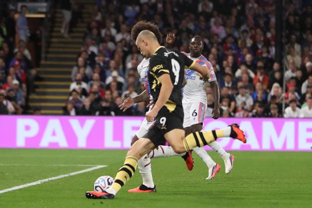 28th August 2026; Selhurst Park, Selhurst, London, England; Premier League Football, Crystal Palace versus Manchester City; Erling Haaland of Manchester City scores in the 84th minute for 1-4 KatiexChan