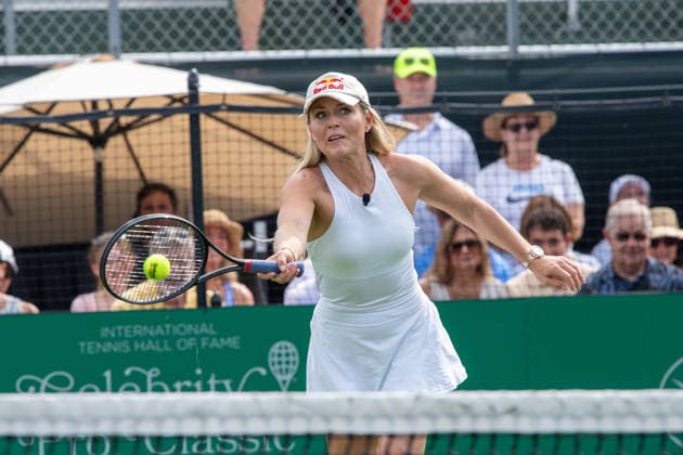 NEWPORT, RI - AUGUST 28: American alpine ski racer Lindsey Vonn plays tennis during the International Tennis Hall of Fame Celebrity Pro Classic on August 28, 2026 at the International Tennis Hall of Fame in Newport, RI. (Photo by Erica Denhoff Icon Sportswire) TENNIS: AUG 28 International Tennis Hall of Fame Celebrity Pro Classic EDITORIAL USE ONLY Icon26082801