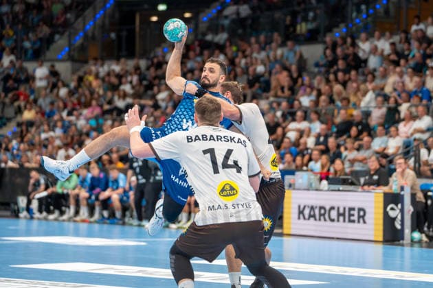 Handball I Men s I 2026–2027 Season I Bundesliga I Matchday 1 I TVB Stuttgart vs. Bergischer HC I August 28, 2026 Mohamed Amine Darmoul 70, TVB Stuttgart takes the shot at the Stuttgart Porsche Arena, Baden-Württemberg, Germany Copyright: xLobeca MaxxPetershansx