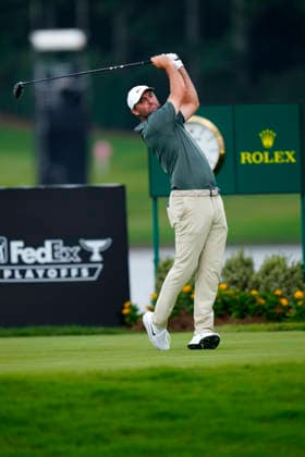 August 28, 2026, Atlanta, Georgia, USA: Scottie Scheffler (USA) hits a tee shot on the 16th hole during the second round at East Lake Golf Club. Atlanta USA - ZUMAd212 20260828_zsp_d212_103 Copyright: xRichardxDolex