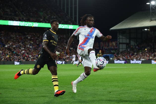 Premier League: Crystal Palace v Manchester City LONDON, UK - 28th Aug 2026: Evann Guessand of Crystal Palace in action during the Premier League match between Crystal Palace FC and Manchester City FC at Selhurst Park London Selhurst Park England United Kingdom Copyright: xCraigxMercerx xPeakxActionxPhotosx