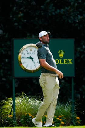 August 28, 2026, Atlanta, Georgia, USA: Scottie Scheffler (USA) reacts after hitting his tee shot on the 17th hole during the second round at East Lake Golf Club. Atlanta USA - ZUMAd212 20260828_zsp_d212_112 Copyright: xRichardxDolex