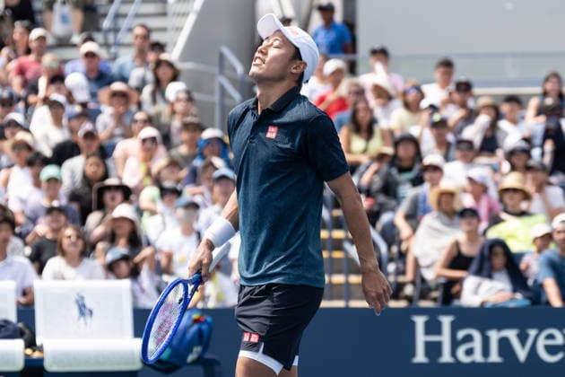 US Open qualifying final round NEW YORK, USA - AUGUST 28: Kei Nishikori reacts during a men s qualifying singles match final round of the 2026 US Open Championship at USTA Billie Jean King National Tennis Center on August 28, 2026 in Flushing, NY. Kei Nishikori lost in straight sets. Lev Radin Anadolu New York United States. Editorial use only. Please get in touch for any other usage.  Copyright: x2026xAnadoluxLevxRadinx